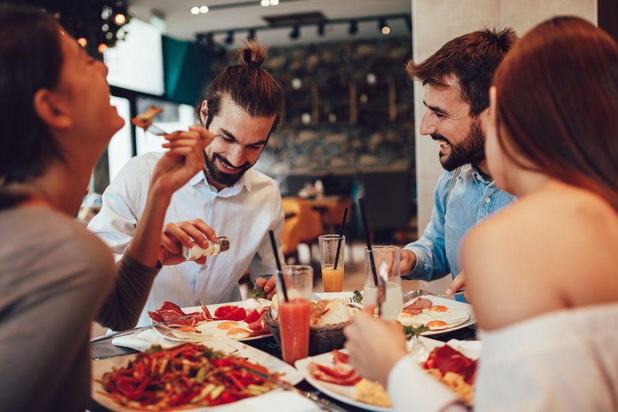 Restaurant-Insurance-Group-of-Friends-Going-Out-to-Breakfast-min